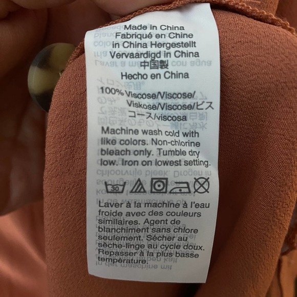 Madewell Dress 2X Womens Plus Terracotta Shift VNeck Short Sleeve Easy - Picture 8 of 8